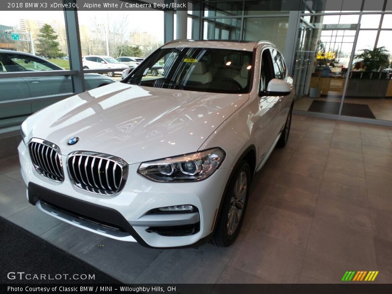 Alpine White / Canberra Beige/Black 2018 BMW X3 xDrive30i