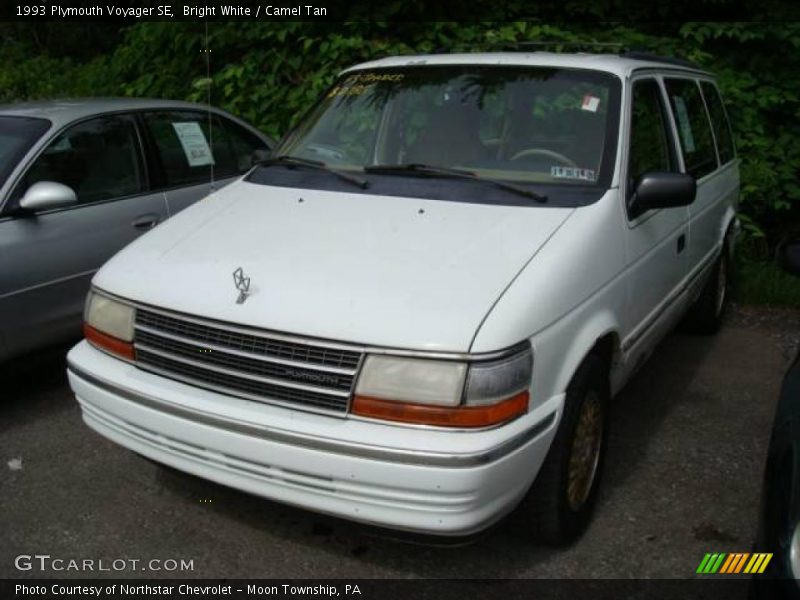 Bright White / Camel Tan 1993 Plymouth Voyager SE