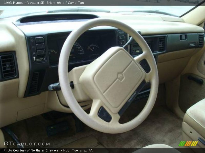 Bright White / Camel Tan 1993 Plymouth Voyager SE