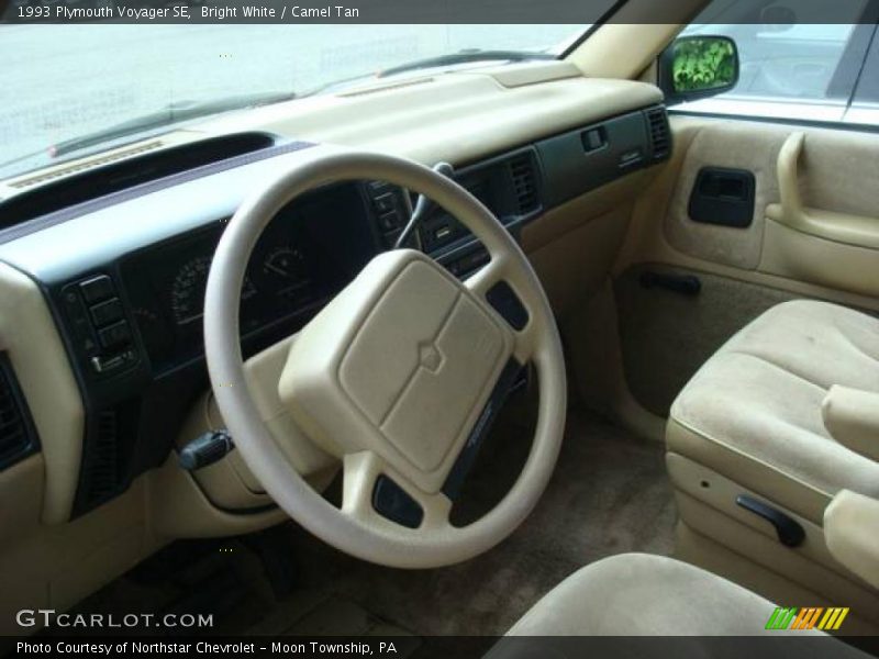 Bright White / Camel Tan 1993 Plymouth Voyager SE