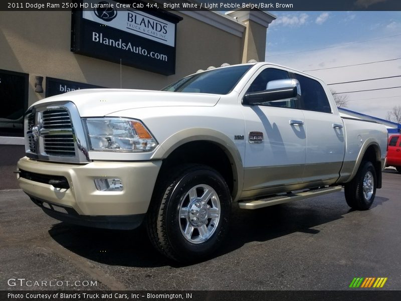 Bright White / Light Pebble Beige/Bark Brown 2011 Dodge Ram 2500 HD Laramie Crew Cab 4x4