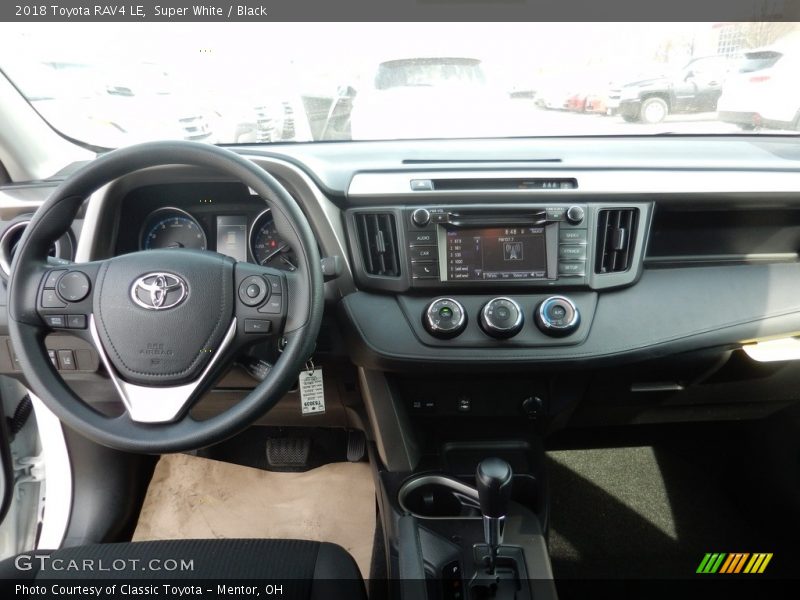 Super White / Black 2018 Toyota RAV4 LE