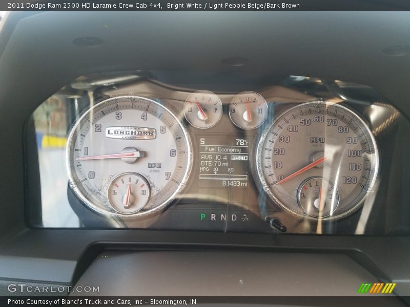 Bright White / Light Pebble Beige/Bark Brown 2011 Dodge Ram 2500 HD Laramie Crew Cab 4x4
