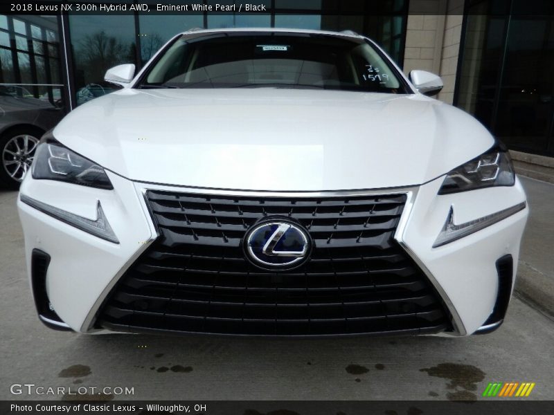 Eminent White Pearl / Black 2018 Lexus NX 300h Hybrid AWD