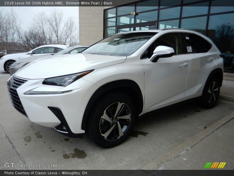 Eminent White Pearl / Black 2018 Lexus NX 300h Hybrid AWD