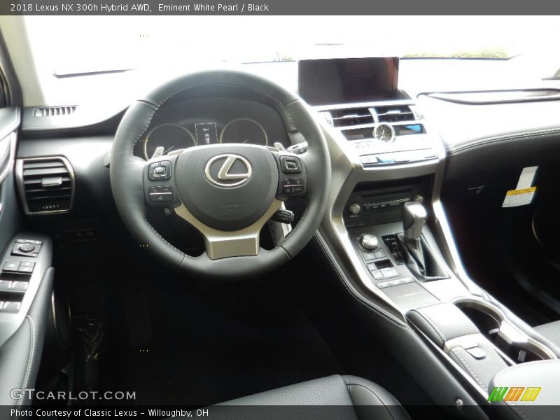 Eminent White Pearl / Black 2018 Lexus NX 300h Hybrid AWD