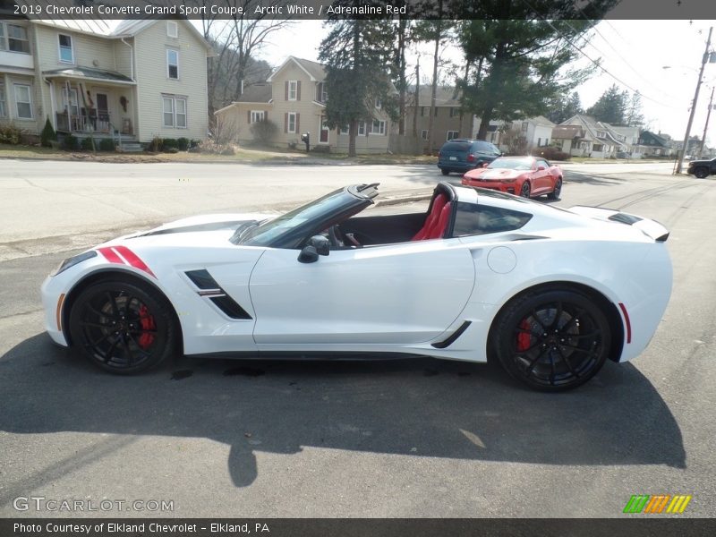 Arctic White / Adrenaline Red 2019 Chevrolet Corvette Grand Sport Coupe