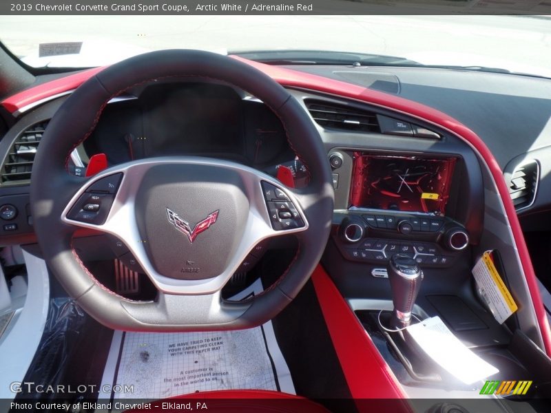 Arctic White / Adrenaline Red 2019 Chevrolet Corvette Grand Sport Coupe