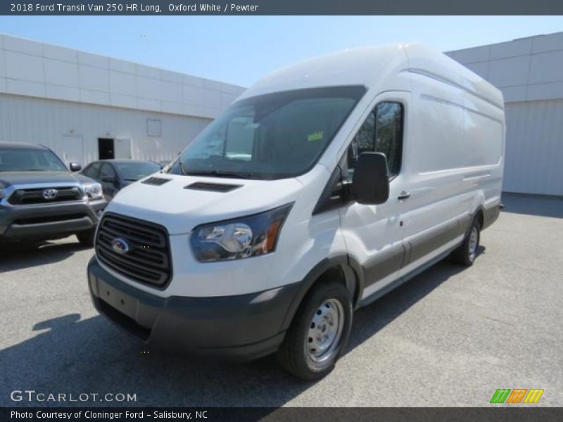 Oxford White / Pewter 2018 Ford Transit Van 250 HR Long