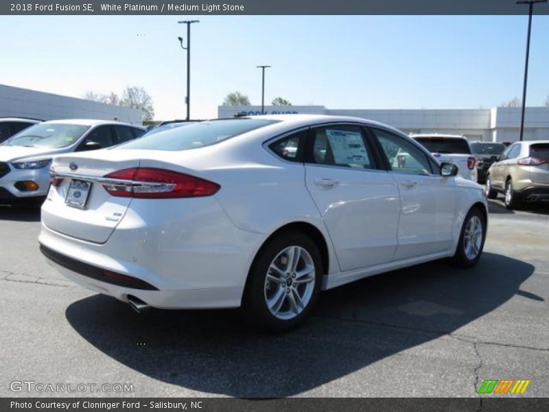 White Platinum / Medium Light Stone 2018 Ford Fusion SE