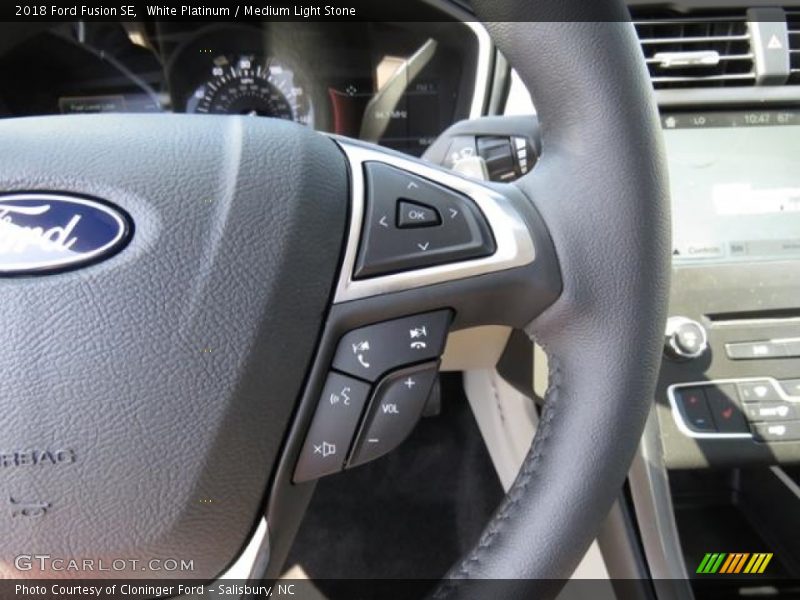 White Platinum / Medium Light Stone 2018 Ford Fusion SE