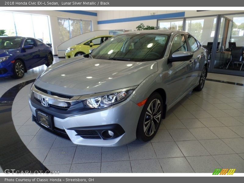 Lunar Silver Metallic / Black 2018 Honda Civic EX-L Sedan