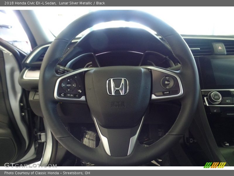 Lunar Silver Metallic / Black 2018 Honda Civic EX-L Sedan