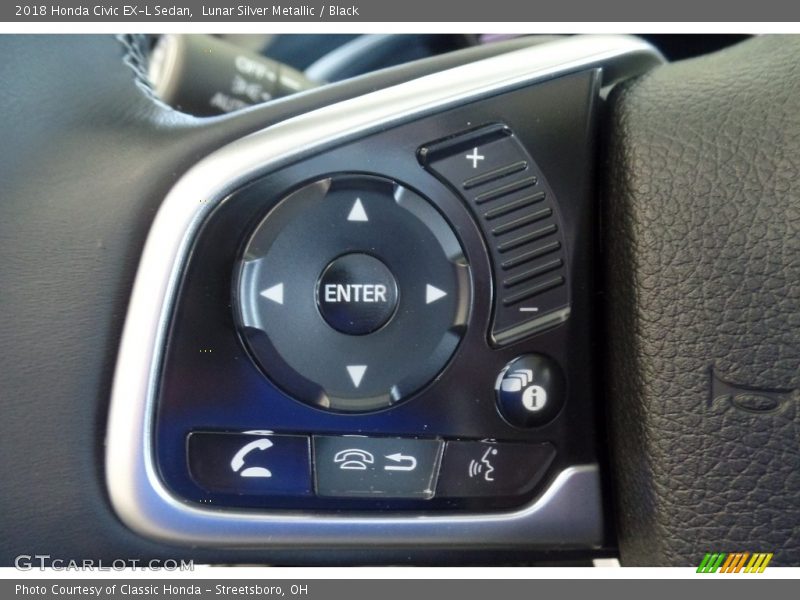 Lunar Silver Metallic / Black 2018 Honda Civic EX-L Sedan