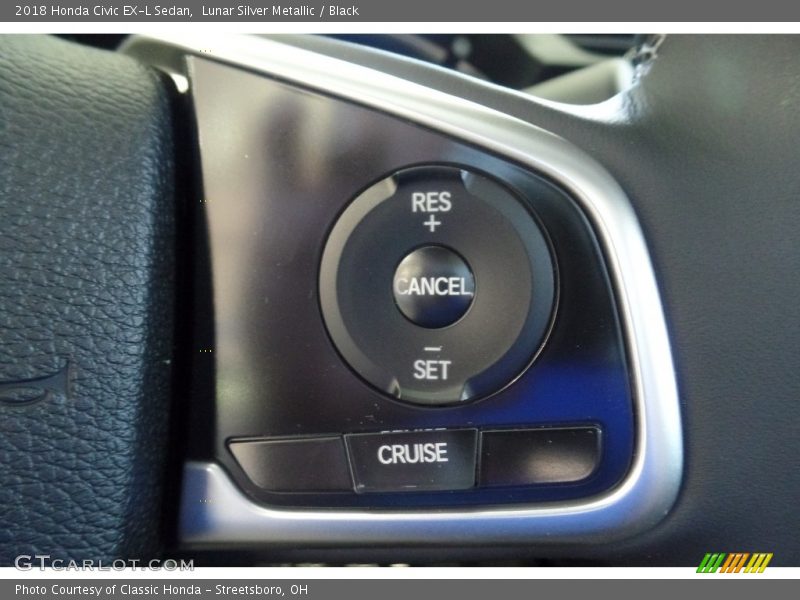 Lunar Silver Metallic / Black 2018 Honda Civic EX-L Sedan