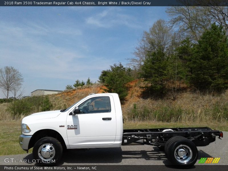 Bright White / Black/Diesel Gray 2018 Ram 3500 Tradesman Regular Cab 4x4 Chassis