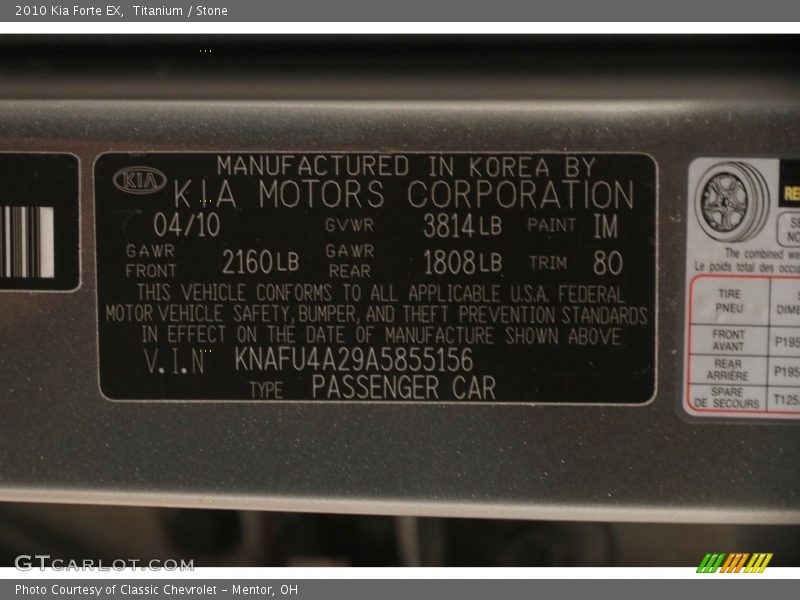 Titanium / Stone 2010 Kia Forte EX