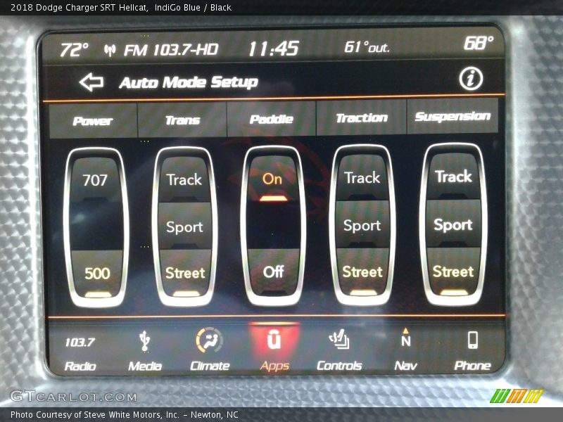 Controls of 2018 Charger SRT Hellcat