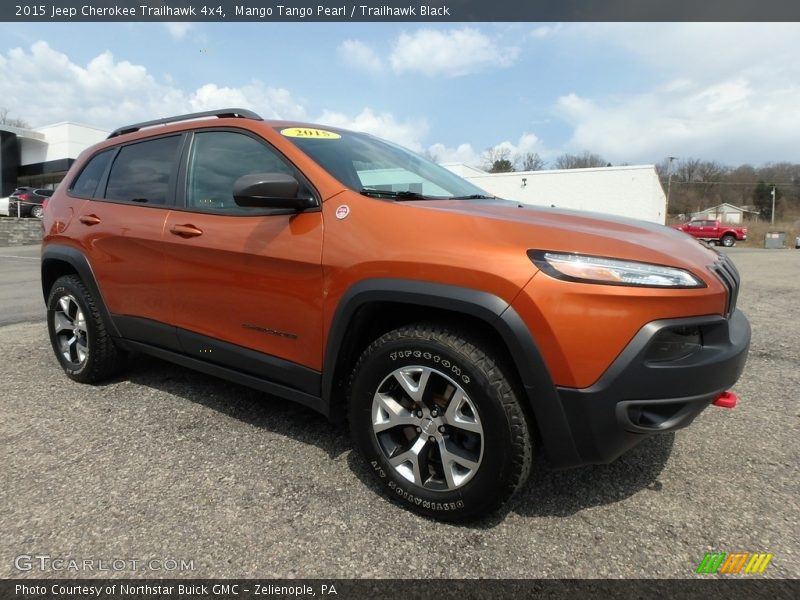 Mango Tango Pearl / Trailhawk Black 2015 Jeep Cherokee Trailhawk 4x4