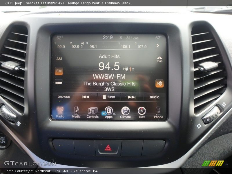 Mango Tango Pearl / Trailhawk Black 2015 Jeep Cherokee Trailhawk 4x4