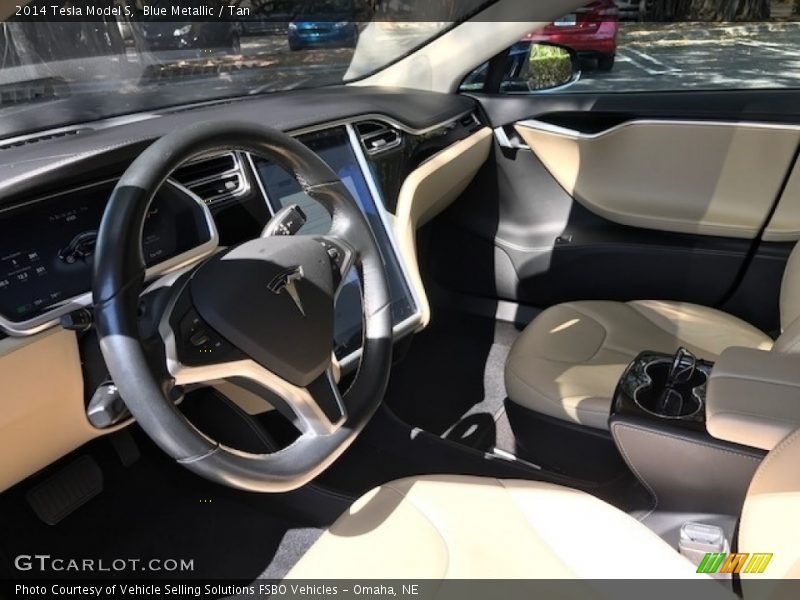 Blue Metallic / Tan 2014 Tesla Model S