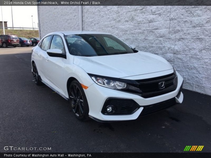 White Orchid Pearl / Black 2018 Honda Civic Sport Hatchback