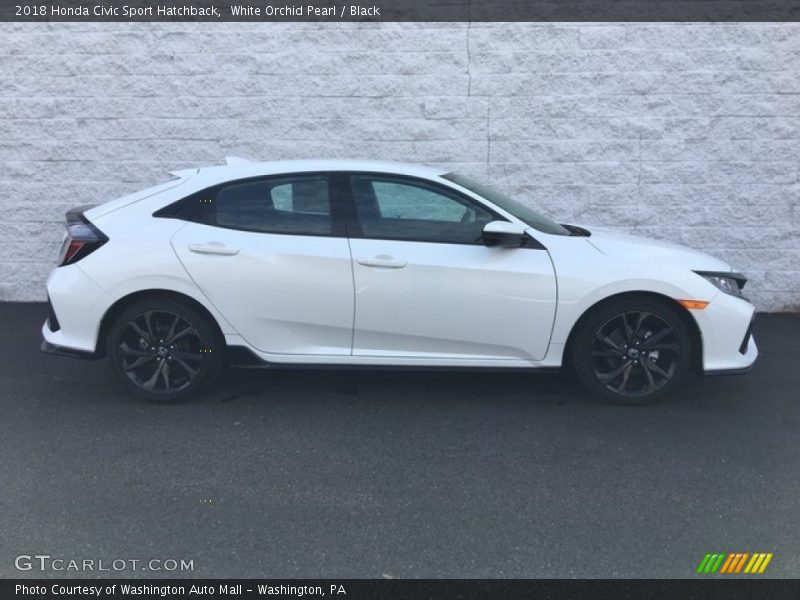 White Orchid Pearl / Black 2018 Honda Civic Sport Hatchback