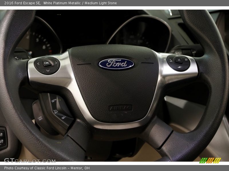 White Platinum Metallic / Medium Light Stone 2016 Ford Escape SE