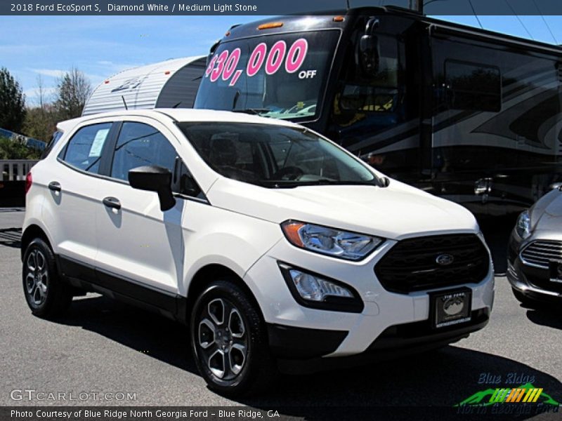 Diamond White / Medium Light Stone 2018 Ford EcoSport S