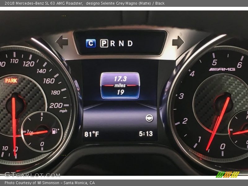 designo Selenite Grey Magno (Matte) / Black 2018 Mercedes-Benz SL 63 AMG Roadster