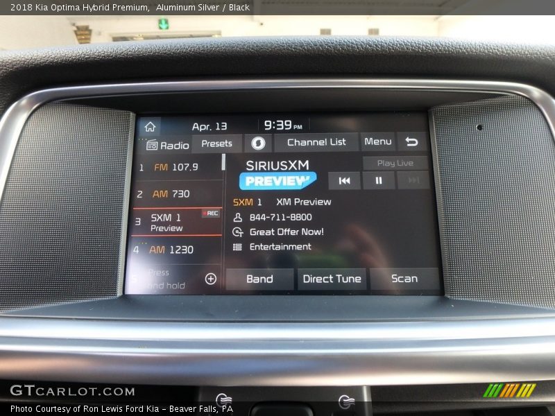 Controls of 2018 Optima Hybrid Premium