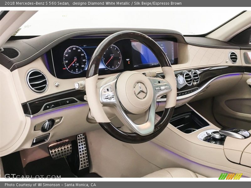 designo Diamond White Metallic / Silk Beige/Espresso Brown 2018 Mercedes-Benz S 560 Sedan