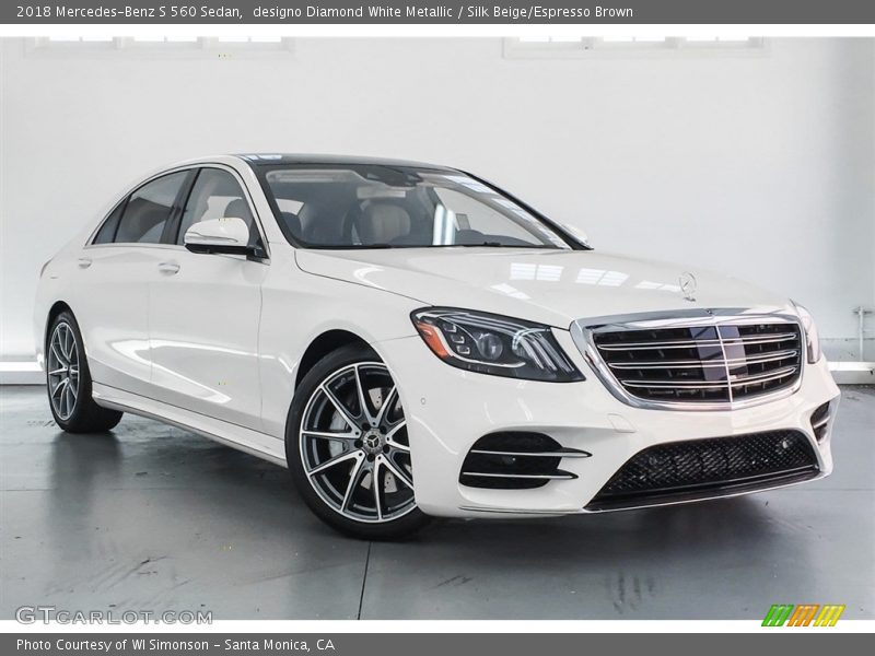 designo Diamond White Metallic / Silk Beige/Espresso Brown 2018 Mercedes-Benz S 560 Sedan