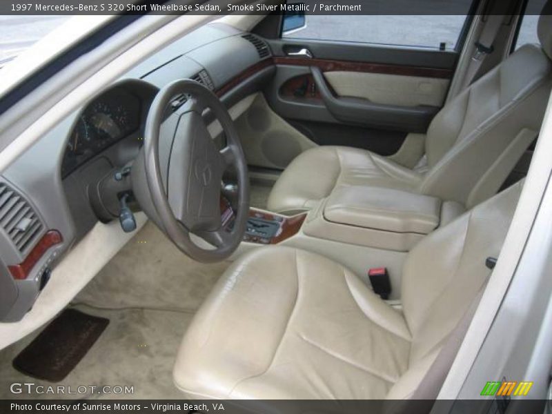 Smoke Silver Metallic / Parchment 1997 Mercedes-Benz S 320 Short Wheelbase Sedan