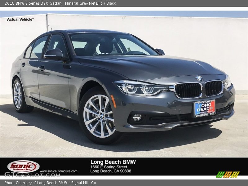 Mineral Grey Metallic / Black 2018 BMW 3 Series 320i Sedan