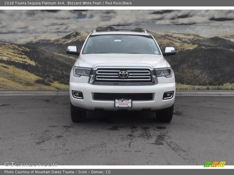 Blizzard White Pearl / Red Rock/Black 2018 Toyota Sequoia Platinum 4x4