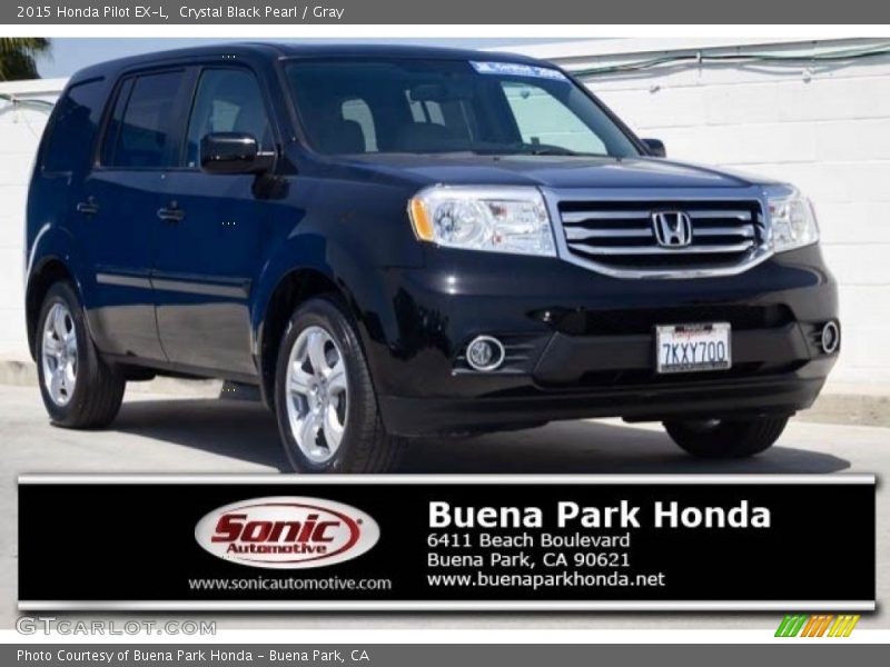 Crystal Black Pearl / Gray 2015 Honda Pilot EX-L
