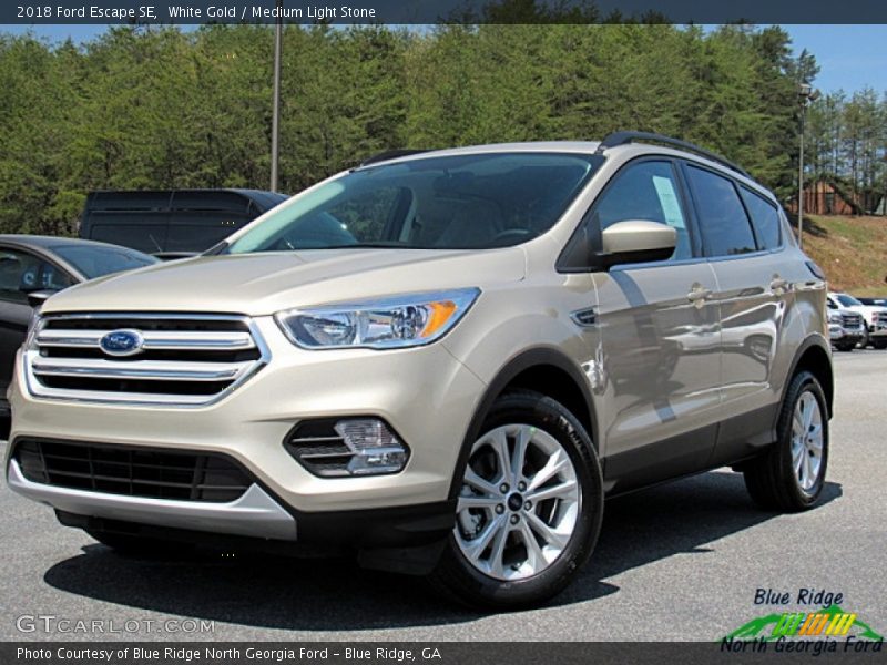 White Gold / Medium Light Stone 2018 Ford Escape SE