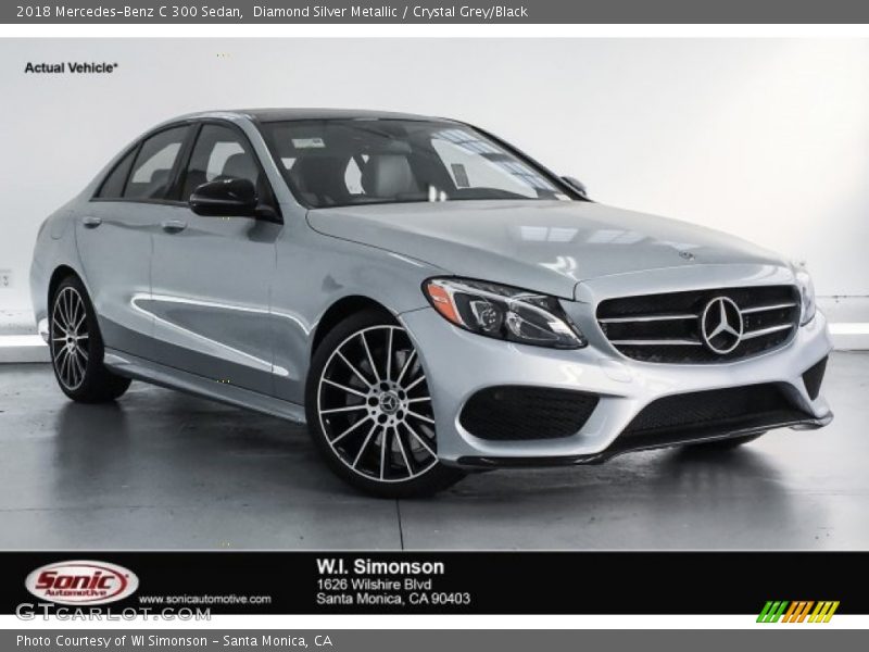 Diamond Silver Metallic / Crystal Grey/Black 2018 Mercedes-Benz C 300 Sedan