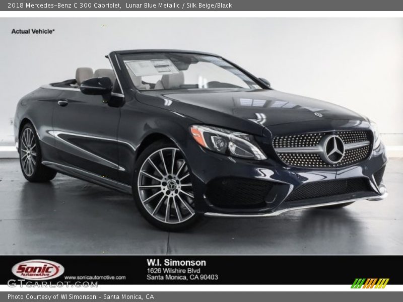 Lunar Blue Metallic / Silk Beige/Black 2018 Mercedes-Benz C 300 Cabriolet