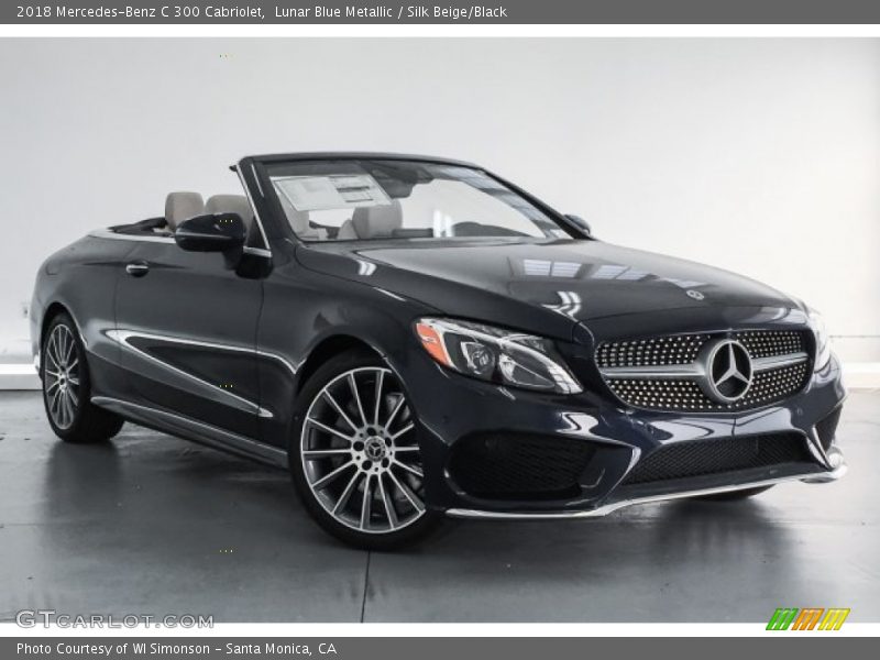 Lunar Blue Metallic / Silk Beige/Black 2018 Mercedes-Benz C 300 Cabriolet