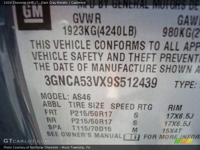 Dark Gray Metallic / Cashmere 2009 Chevrolet HHR LT
