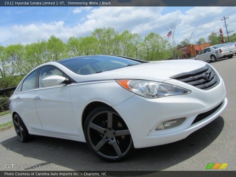Shimmering White / Black 2012 Hyundai Sonata Limited 2.0T