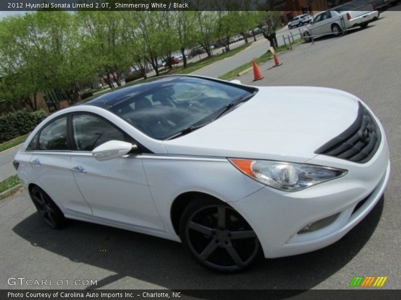 Shimmering White / Black 2012 Hyundai Sonata Limited 2.0T