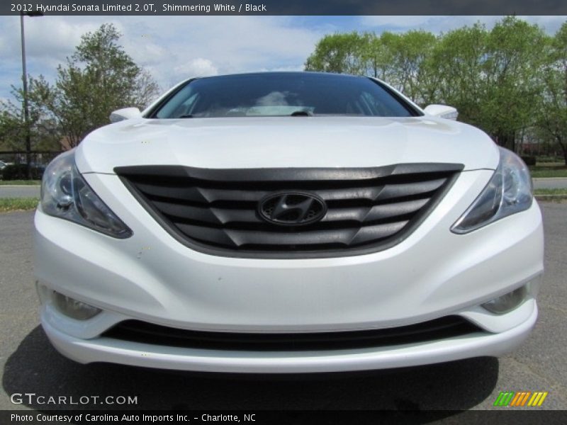 Shimmering White / Black 2012 Hyundai Sonata Limited 2.0T