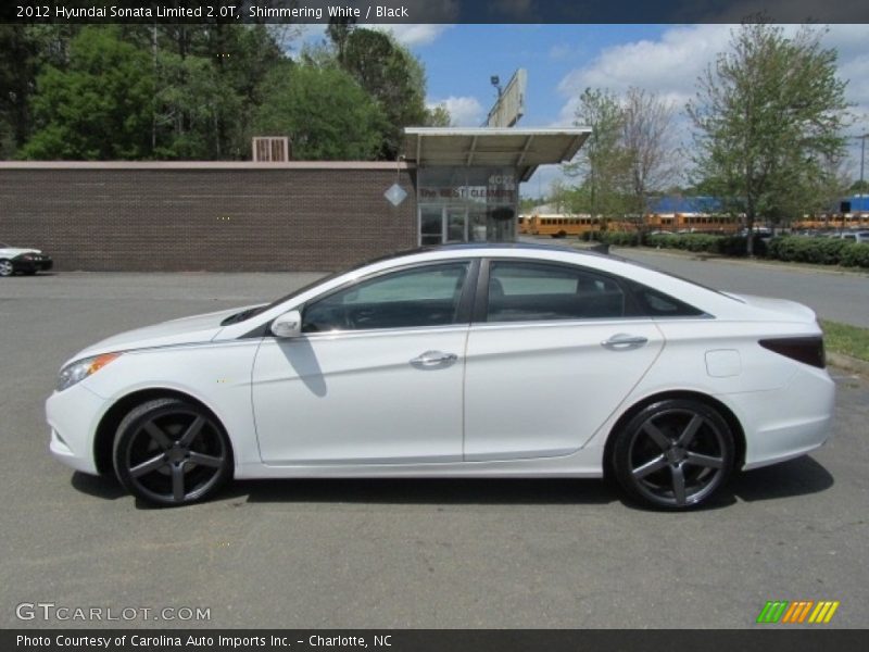 Shimmering White / Black 2012 Hyundai Sonata Limited 2.0T