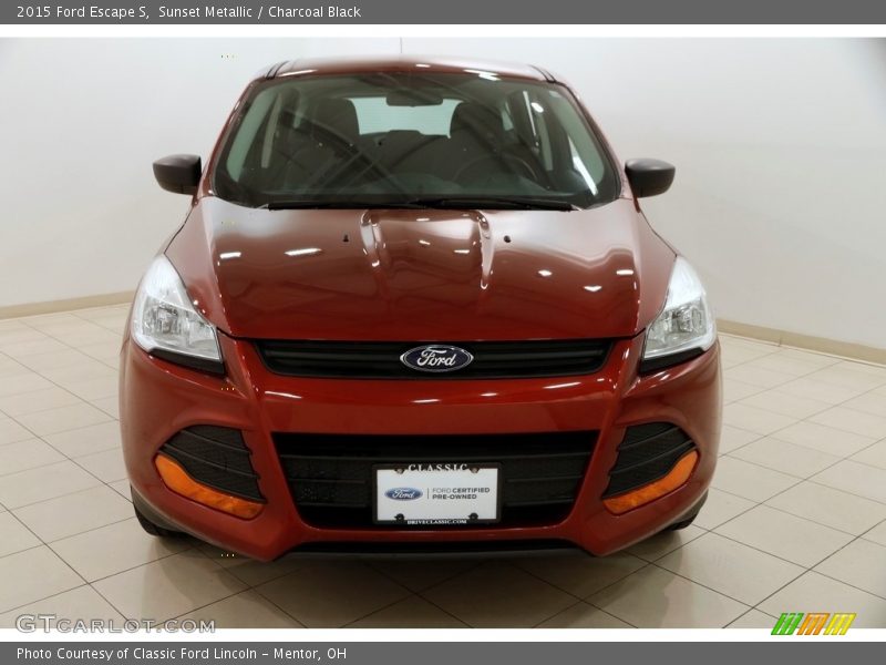 Sunset Metallic / Charcoal Black 2015 Ford Escape S