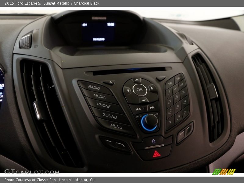 Sunset Metallic / Charcoal Black 2015 Ford Escape S