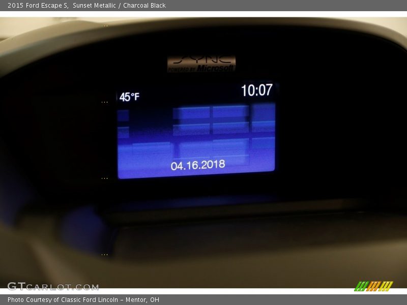 Sunset Metallic / Charcoal Black 2015 Ford Escape S
