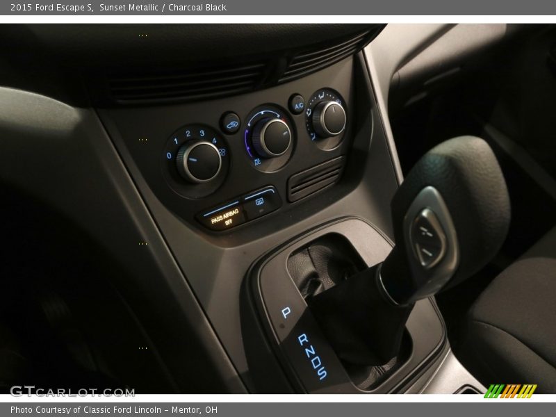 Sunset Metallic / Charcoal Black 2015 Ford Escape S